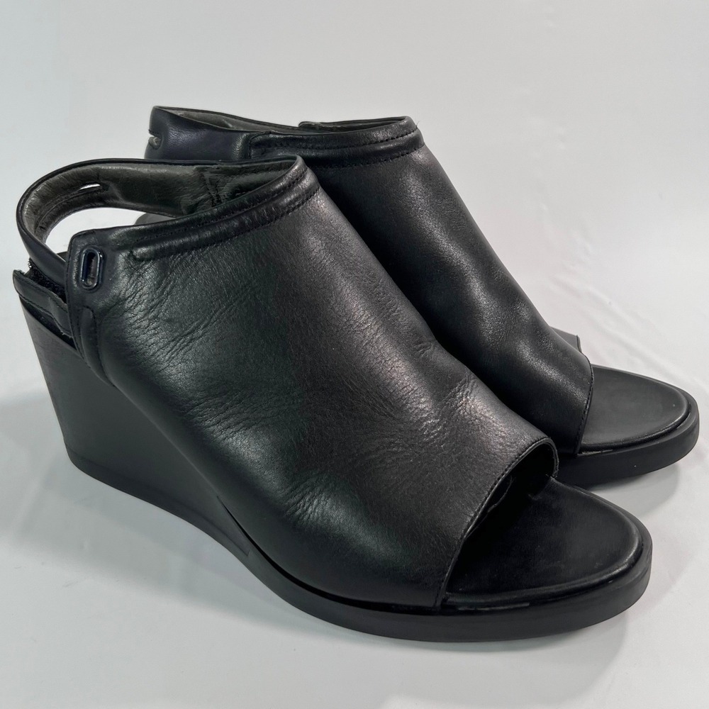 Camper Limi Women's Size 41 US 10.5 Black Leather Slingback Wedge Sandals Casual
